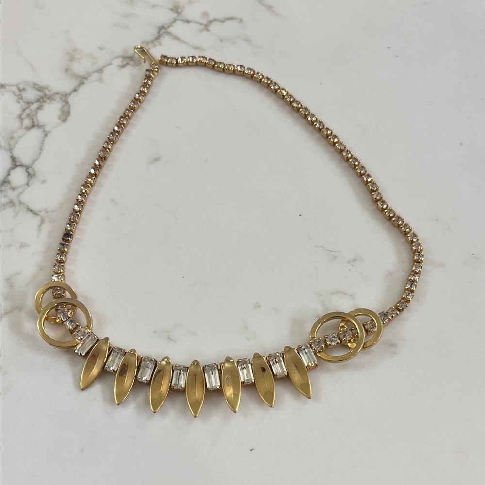 Elegant Gold Rhinestone Necklace